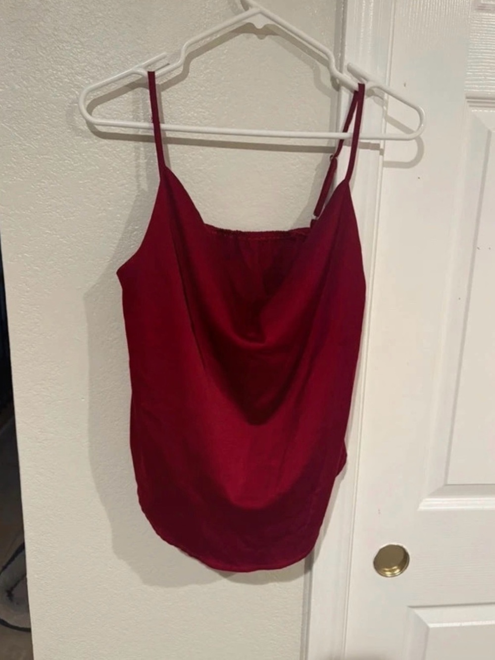 SHEIN Burgundy Satin Cowl Neck Camisole